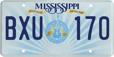 MS license plate BXU170