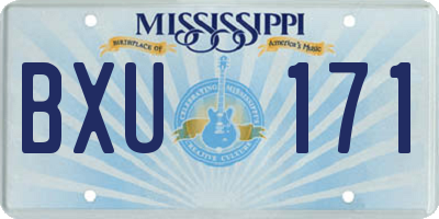 MS license plate BXU171