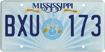 MS license plate BXU173