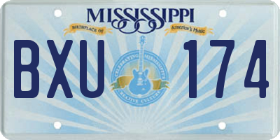 MS license plate BXU174