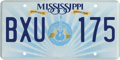 MS license plate BXU175