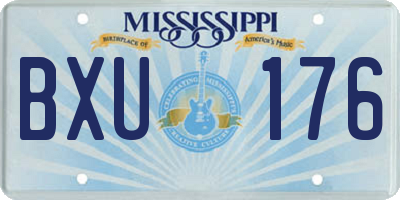 MS license plate BXU176