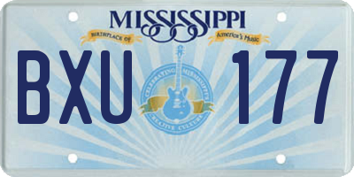 MS license plate BXU177