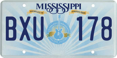 MS license plate BXU178
