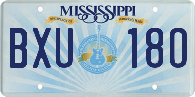 MS license plate BXU180