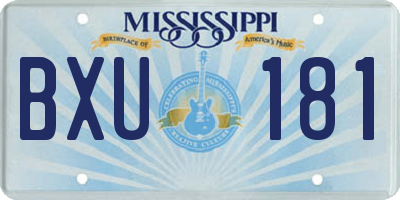 MS license plate BXU181