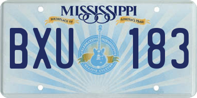 MS license plate BXU183