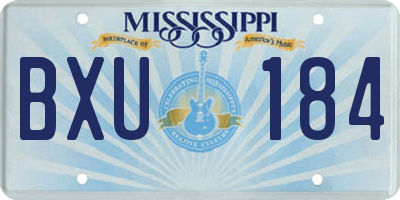 MS license plate BXU184