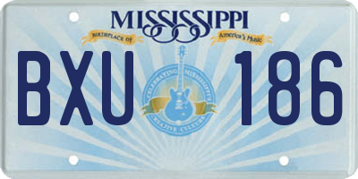 MS license plate BXU186