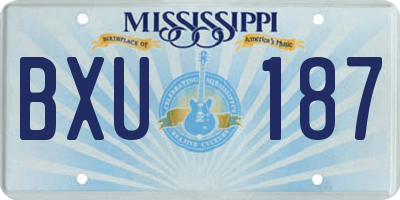 MS license plate BXU187