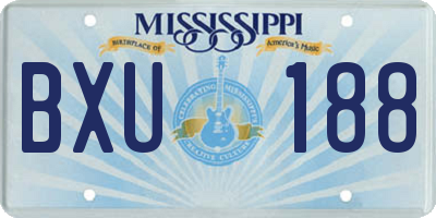 MS license plate BXU188