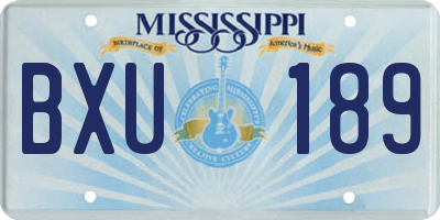 MS license plate BXU189