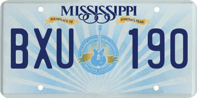 MS license plate BXU190