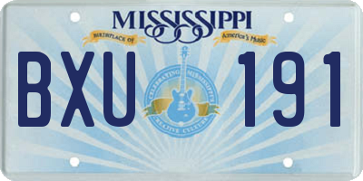 MS license plate BXU191