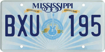 MS license plate BXU195