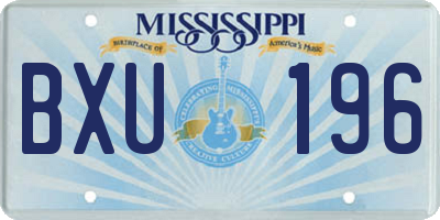 MS license plate BXU196