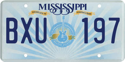 MS license plate BXU197