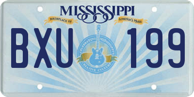 MS license plate BXU199
