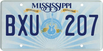 MS license plate BXU207