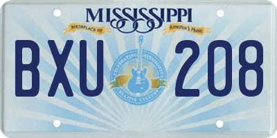 MS license plate BXU208
