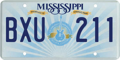 MS license plate BXU211