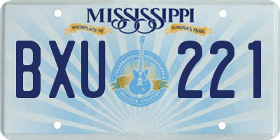 MS license plate BXU221