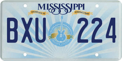 MS license plate BXU224