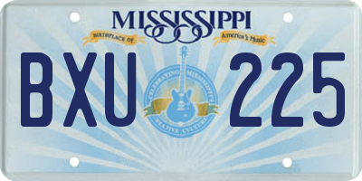 MS license plate BXU225