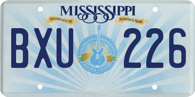 MS license plate BXU226