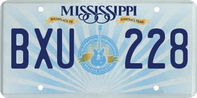 MS license plate BXU228