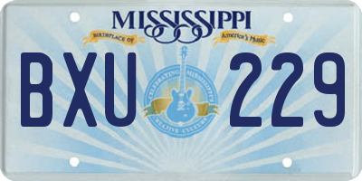 MS license plate BXU229