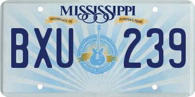 MS license plate BXU239
