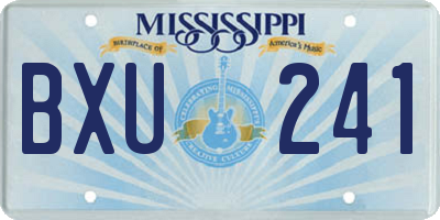 MS license plate BXU241
