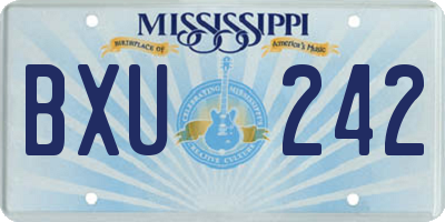 MS license plate BXU242