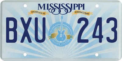 MS license plate BXU243