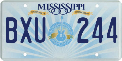 MS license plate BXU244