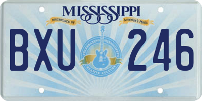 MS license plate BXU246