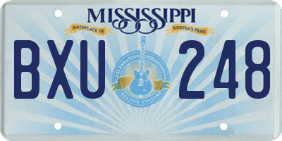 MS license plate BXU248