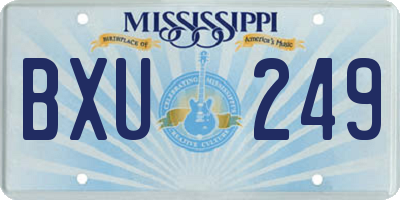 MS license plate BXU249