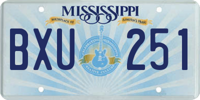 MS license plate BXU251