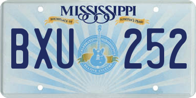 MS license plate BXU252