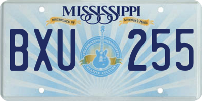 MS license plate BXU255