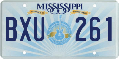 MS license plate BXU261