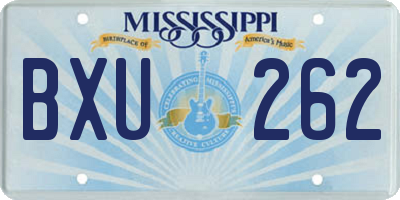 MS license plate BXU262