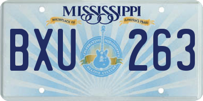 MS license plate BXU263