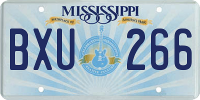 MS license plate BXU266