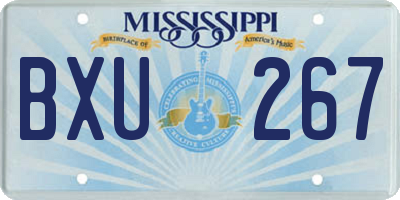 MS license plate BXU267