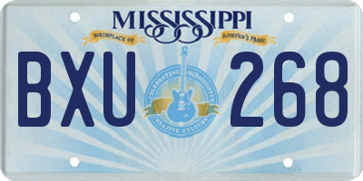 MS license plate BXU268
