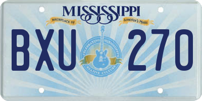 MS license plate BXU270