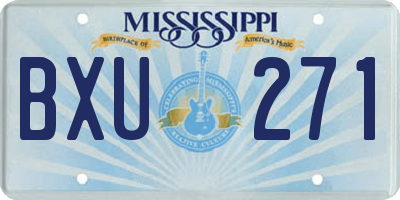 MS license plate BXU271